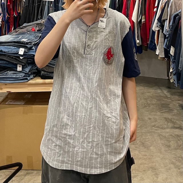 【MLB RED SOX/レッドソックス】ヘンリーネックTシャツ