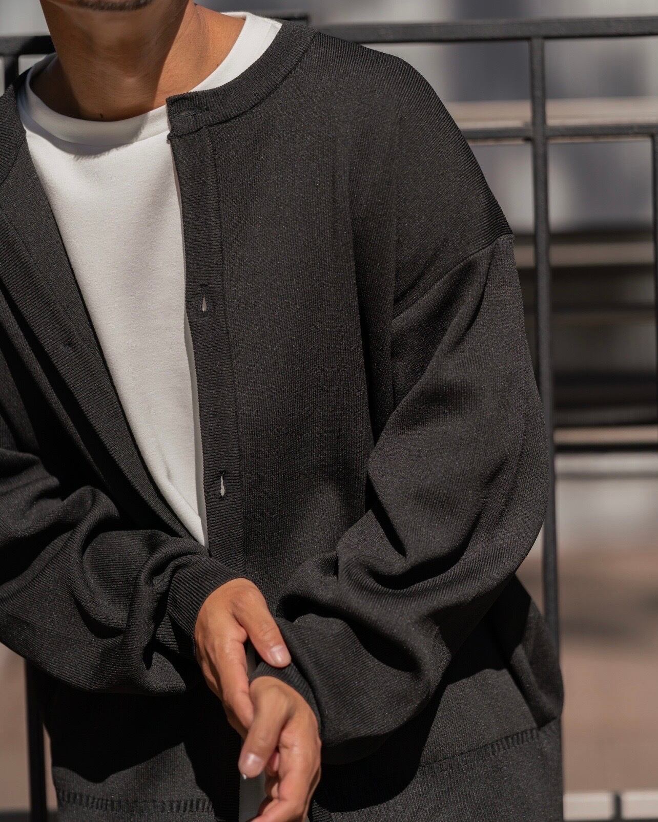 Double High Gauge Knit Cardigan［AMT22-025］BLACK | AMUY TRYSBAY