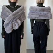 eco fur cape/gray