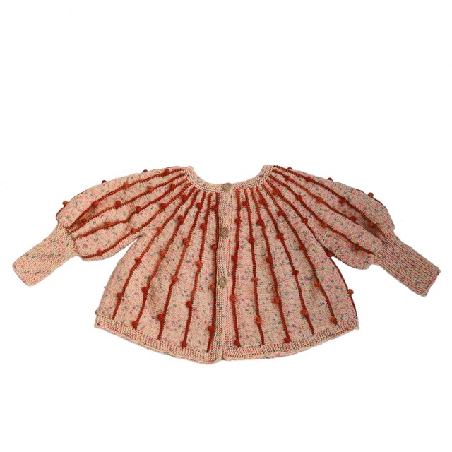 送料無料 kalinka/Marion Cardigan-Pink Speckles/Brick