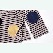 Artistic Elegance: imakokoniのドット＋フラワーアップリケ  ボーダールーズカットソー i0517