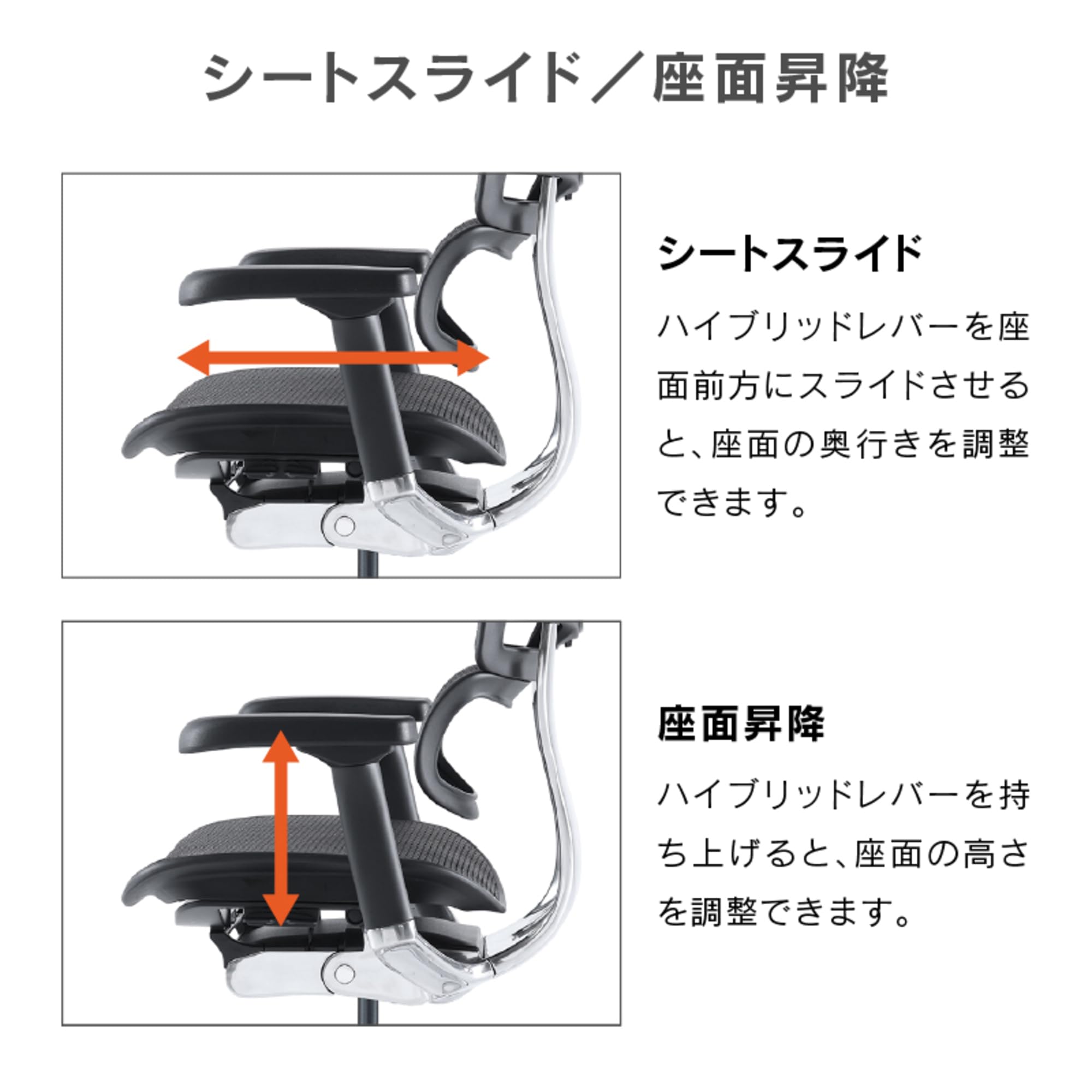 家具家電 エルゴヒューマン2(Ergohuman2) オフィスチェア ヘッドレスト付き 昇降