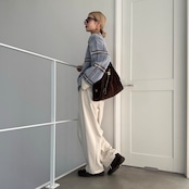 チェック柄スキッパーモヘアタッチknit/ペールブルー