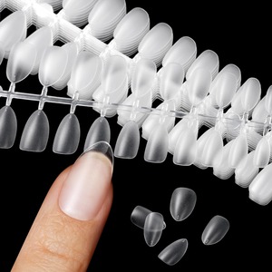 【在庫のみ】TOMICCA ネイルチップ 360枚 サンディング済みネイルチップ 15サイズ ショートフルカバー チップ クリアネイルチップ 自然なフィット感 練習用 サロン用 セルフネイル(尖ったアーモンドS)