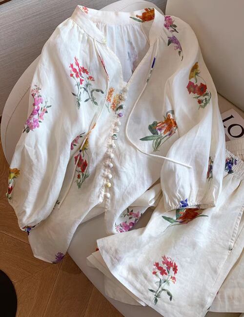 Floral Print Shirt & Shorts Set