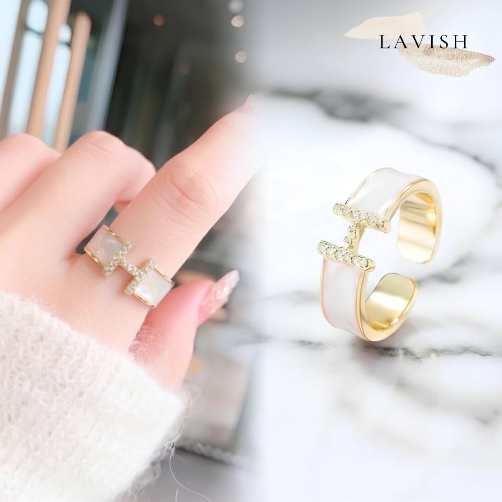 イニシャルHリング ｜ フリーサイズ 指輪 レディース | LAVISH