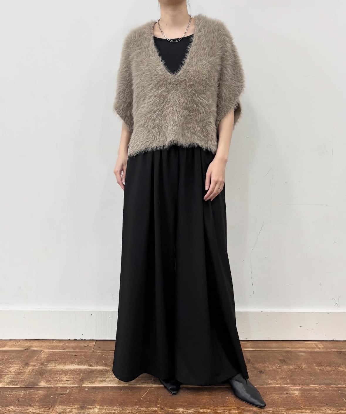 siro de labonte 】shaggy knit short vest | valance 福井