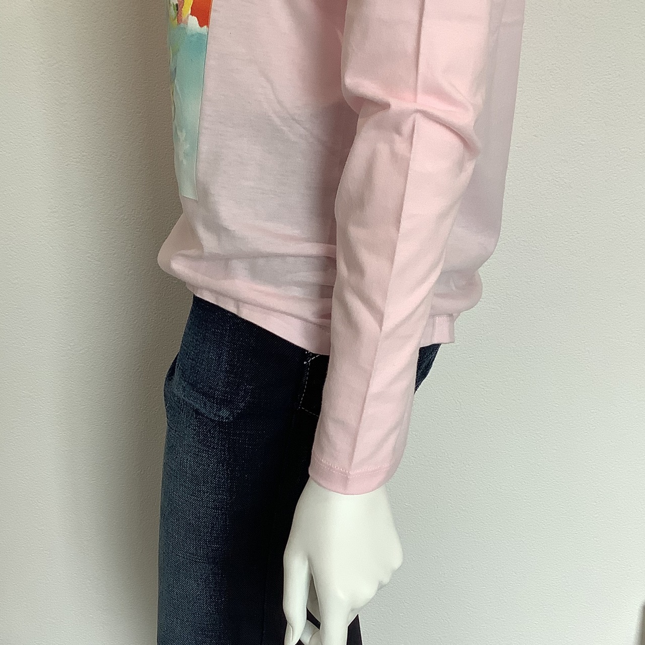 Vivid mammoth (マンモスの水浴び )  ロングTシャツ( 丸首 ) フロストピンク