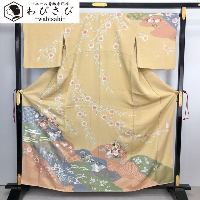 袋帯 上品な花模様 牡丹 菊 花菖蒲 流水 青海波 金銀糸 O-3823 - 袋帯 