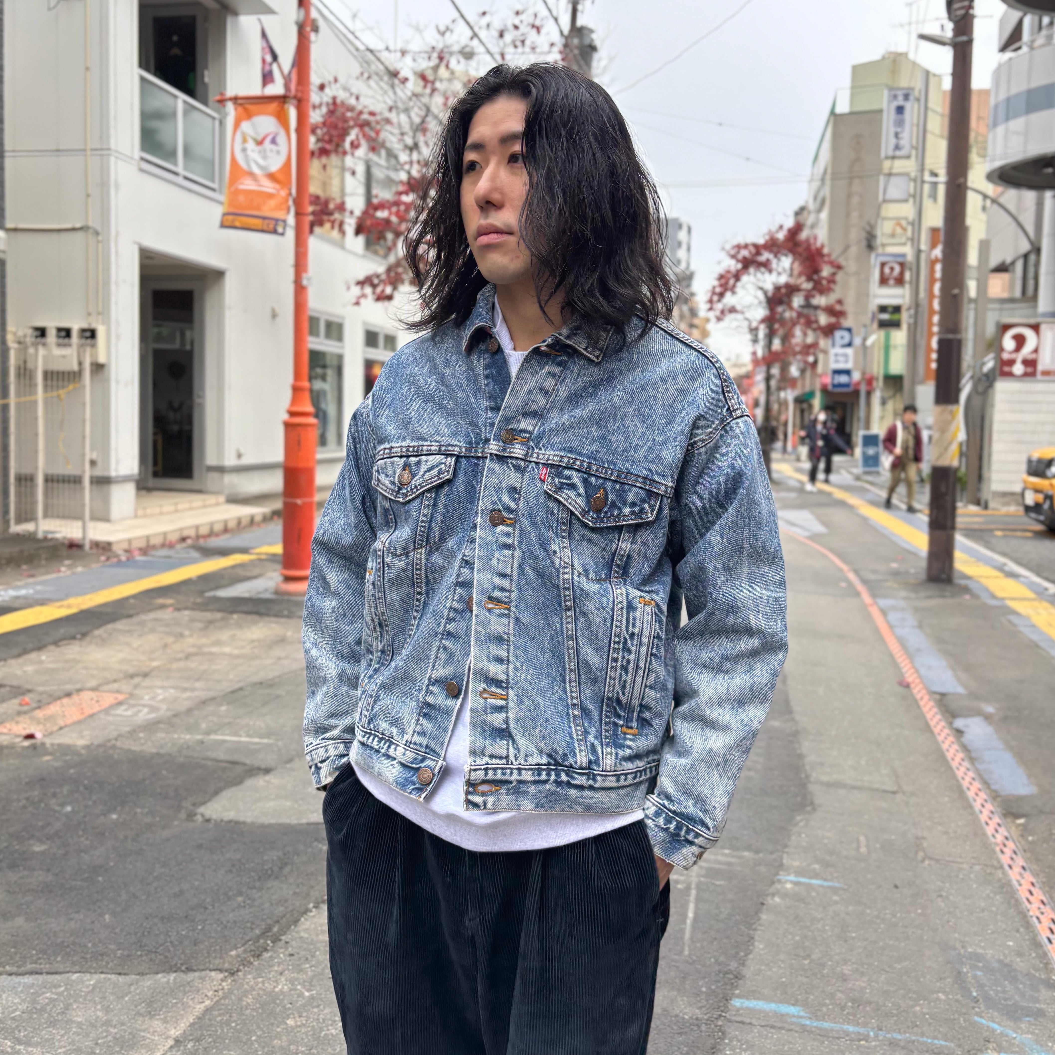 90's USA製 Levi's 70417-0819 Chemical Wash Flannel Lined Denim