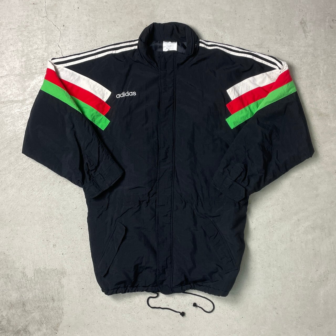 【万国旗タグ】adidas　アディダス　80s　トレフォイルロゴ　収納フード