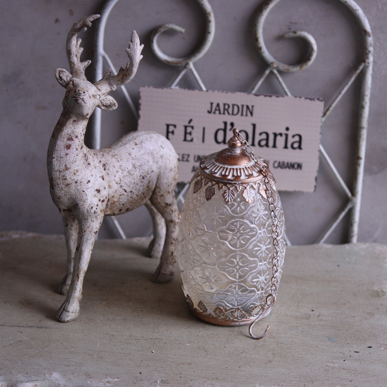 mondimanche ランタン　パウダーエッグLEDランタン｜電池LED　どこにでも飾れてシャビーに