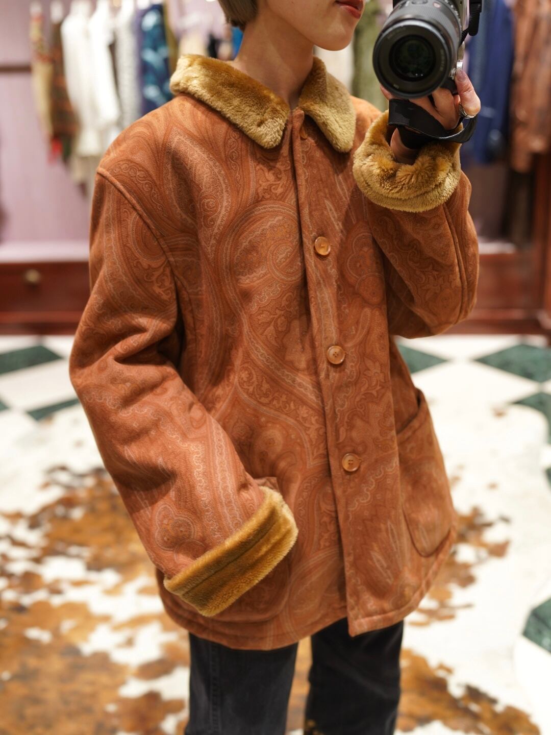 Vintage”Paisley Boa Jacket“