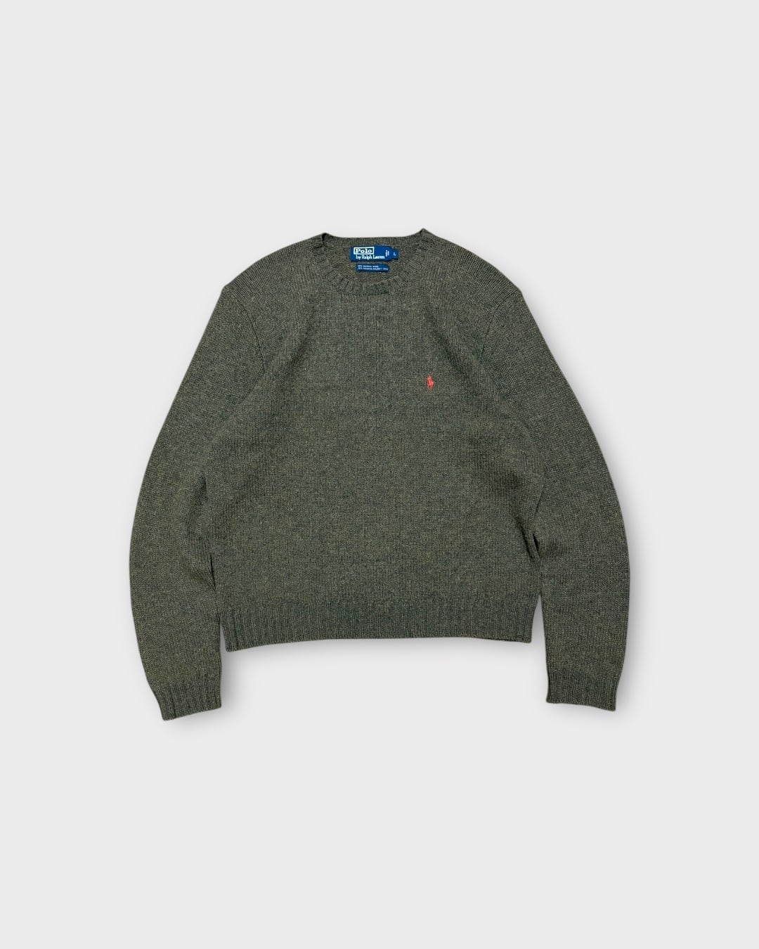 【Used】“Polo by Ralph Lauren” Merino Wool Angora Knit Sweater Olive Mix