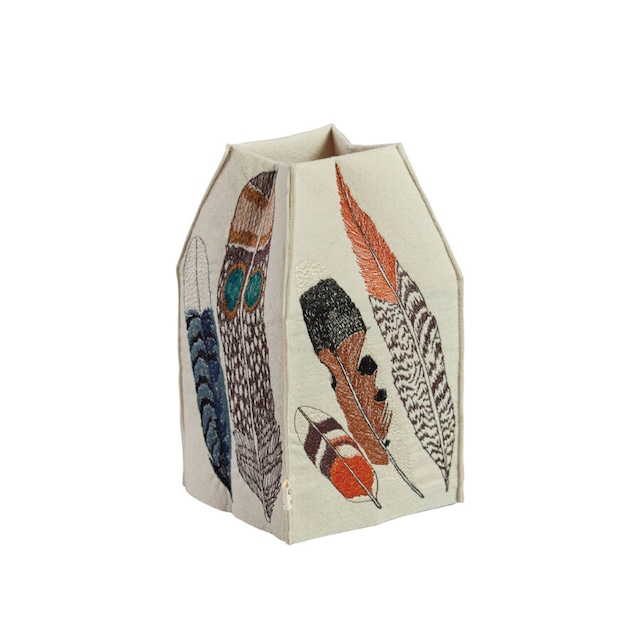 CORAL&TUSK [Feathers Tissue Box Cover] 羽根モチーフ ティッシュカバー (コーラル・アンド・タスク)