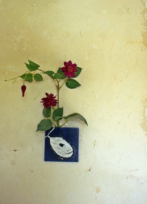 壁掛け花器　フクギ（青）