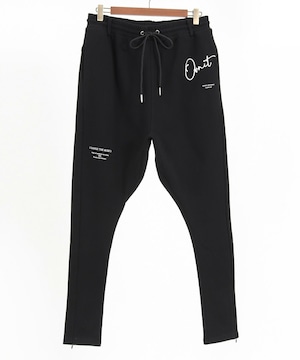 Print Design Sweat Pants　Black