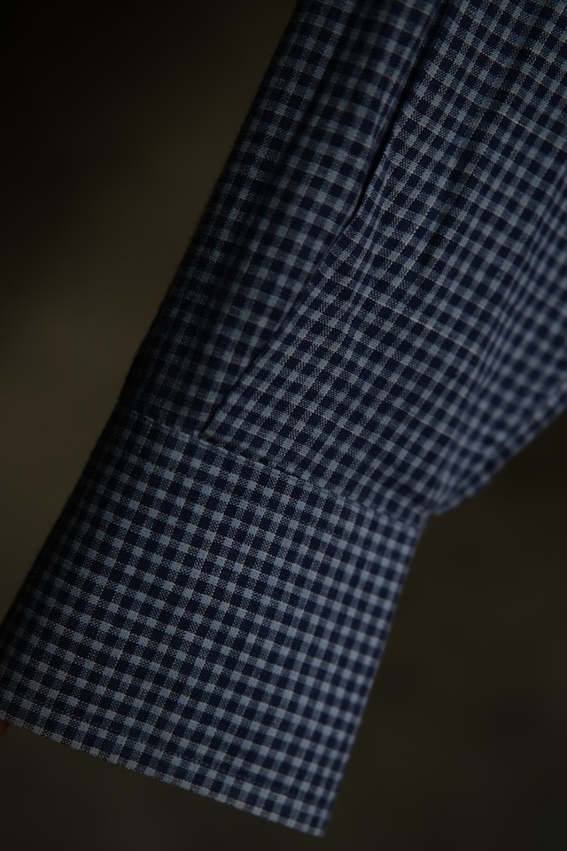 Utah/"BARNEYS NEWYORK" gingham check linen shirt