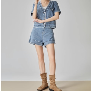 Effortless Fringe Denim Setup KRE2290