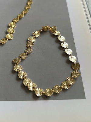 ハートチェーンブレスレット ゴールド