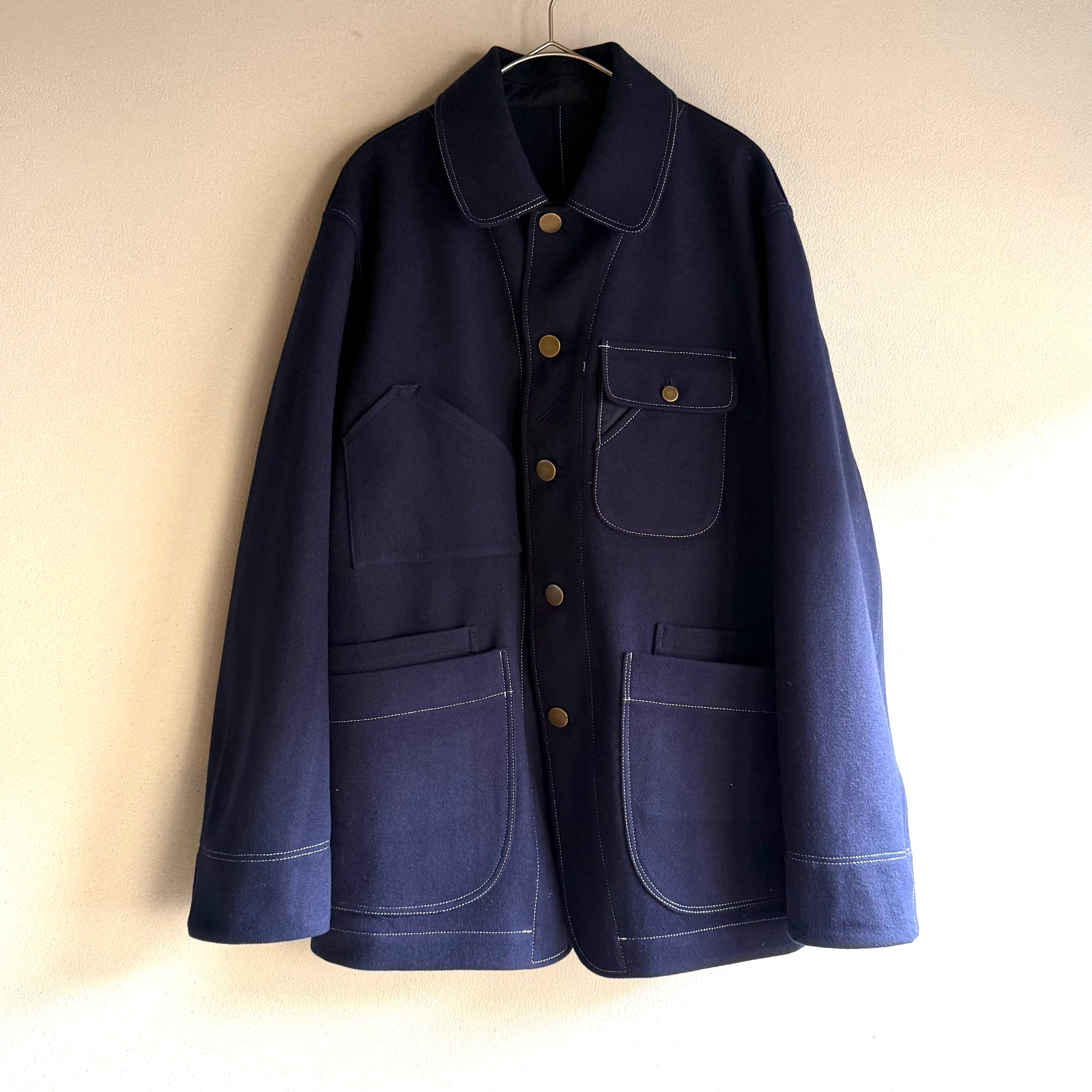 ASEEDONCLOUD アシードンクラウド HW meeting jacket / Melton denim HWミーティングジャケット/ メルトンデニム#252208 BLUE size M