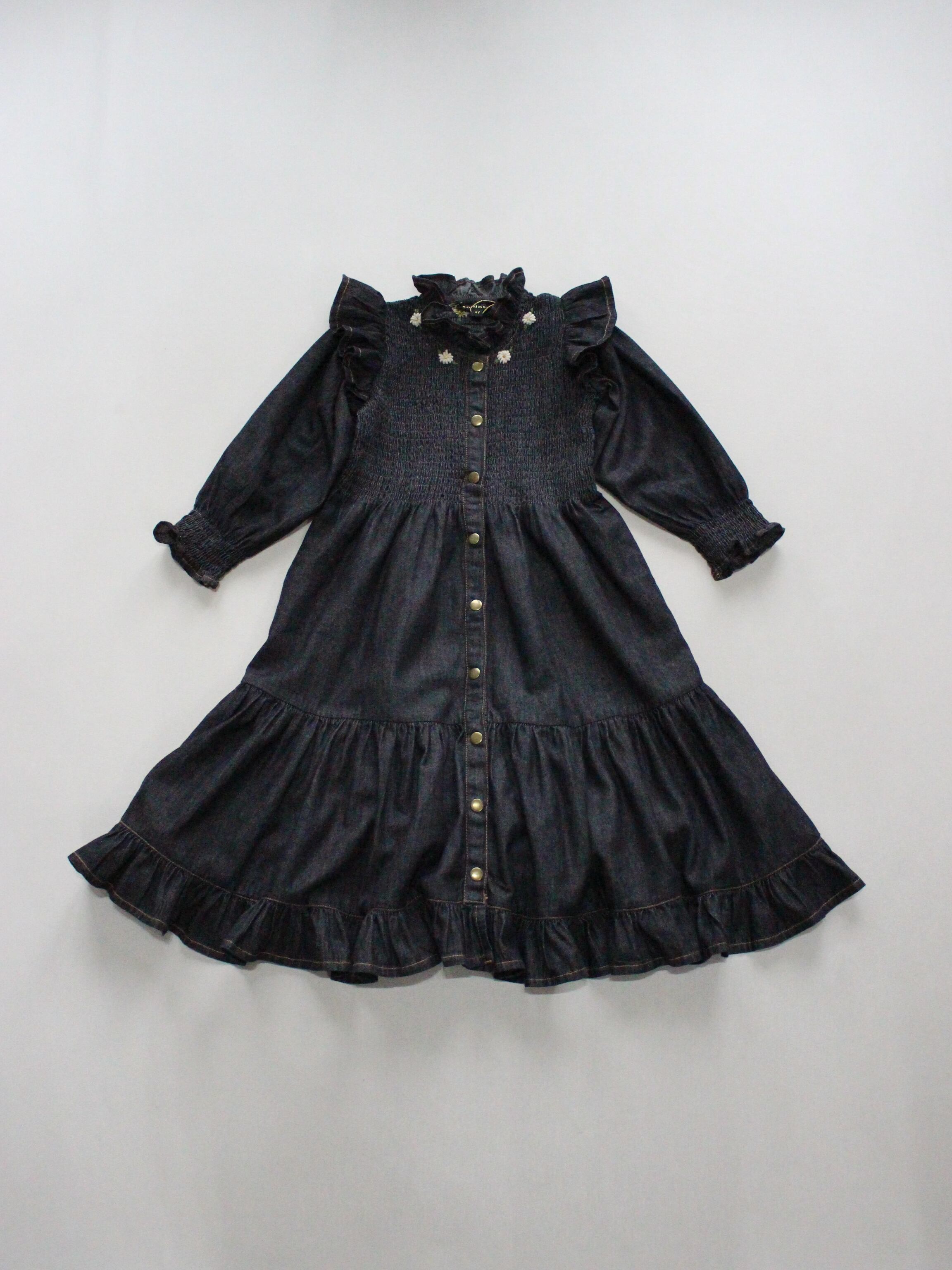 ワンピース Bonjour diary Ibiza dress denim BONJOUR DIARY Ibiza dress black denim 4-6y | RESONASON