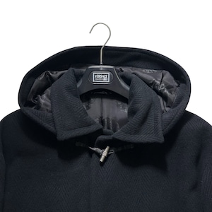 vintage VERSACE CLASSIC V2 black angora wool duffle coat