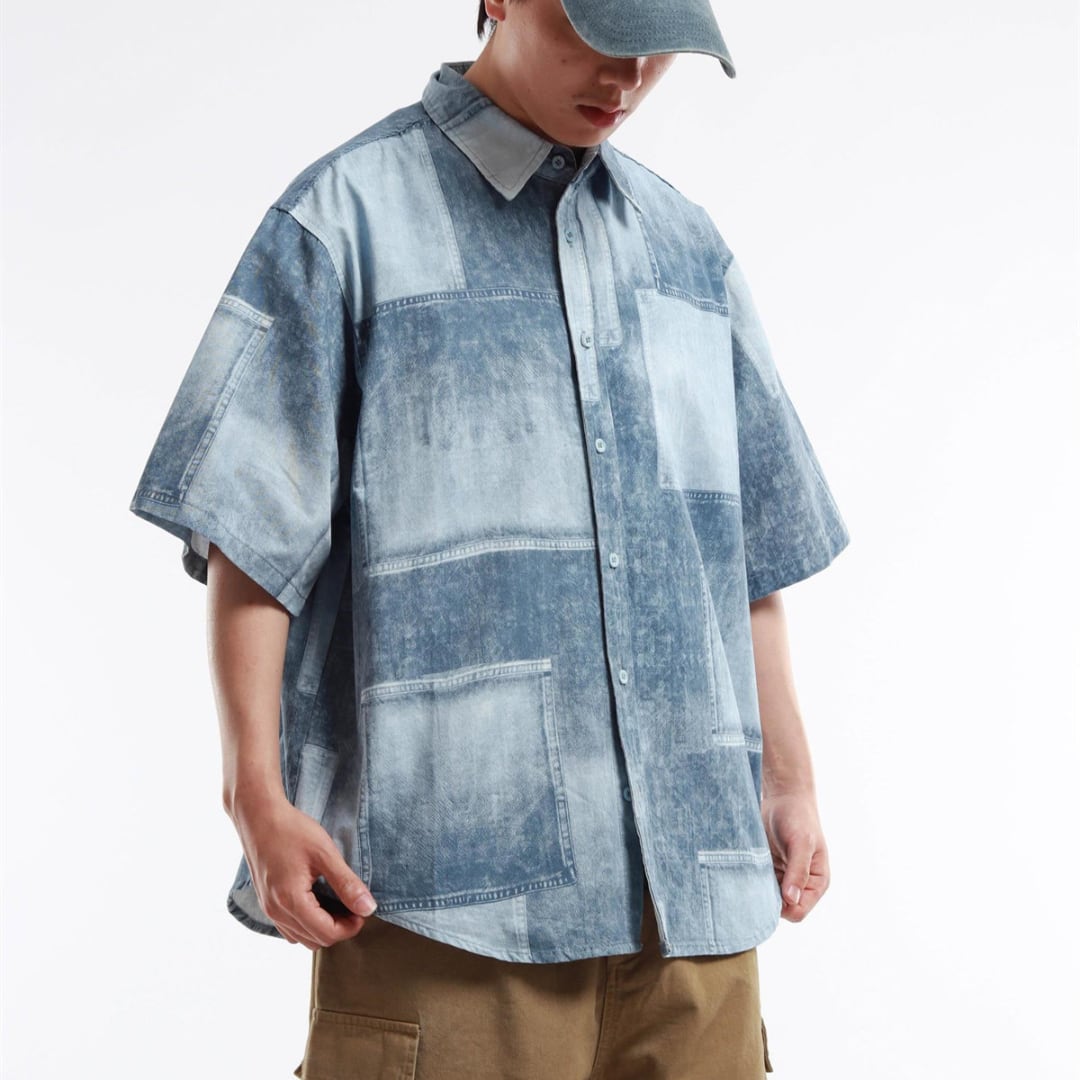 digital print short-sleeved shirt(GV468)