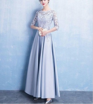 ★送料無料★5号（XS)☆チュールとスパンコールのロングドレス(OPN2631)