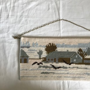 雪景色の編み絵