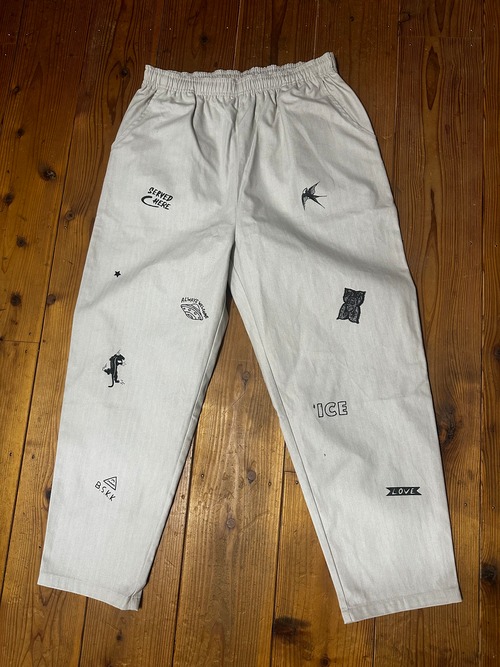 キャラクターMIX second pants ヘリンボーン グレーベージュ