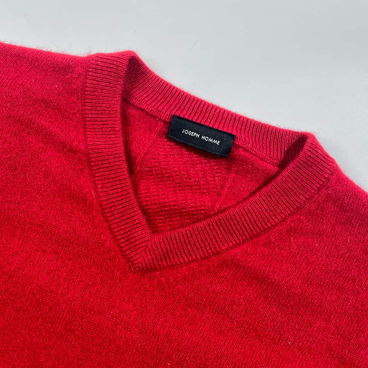 カシミヤ100% JOSEPH HOMME ジョセフ Vネック ニット セーター 48/レッド メンズ