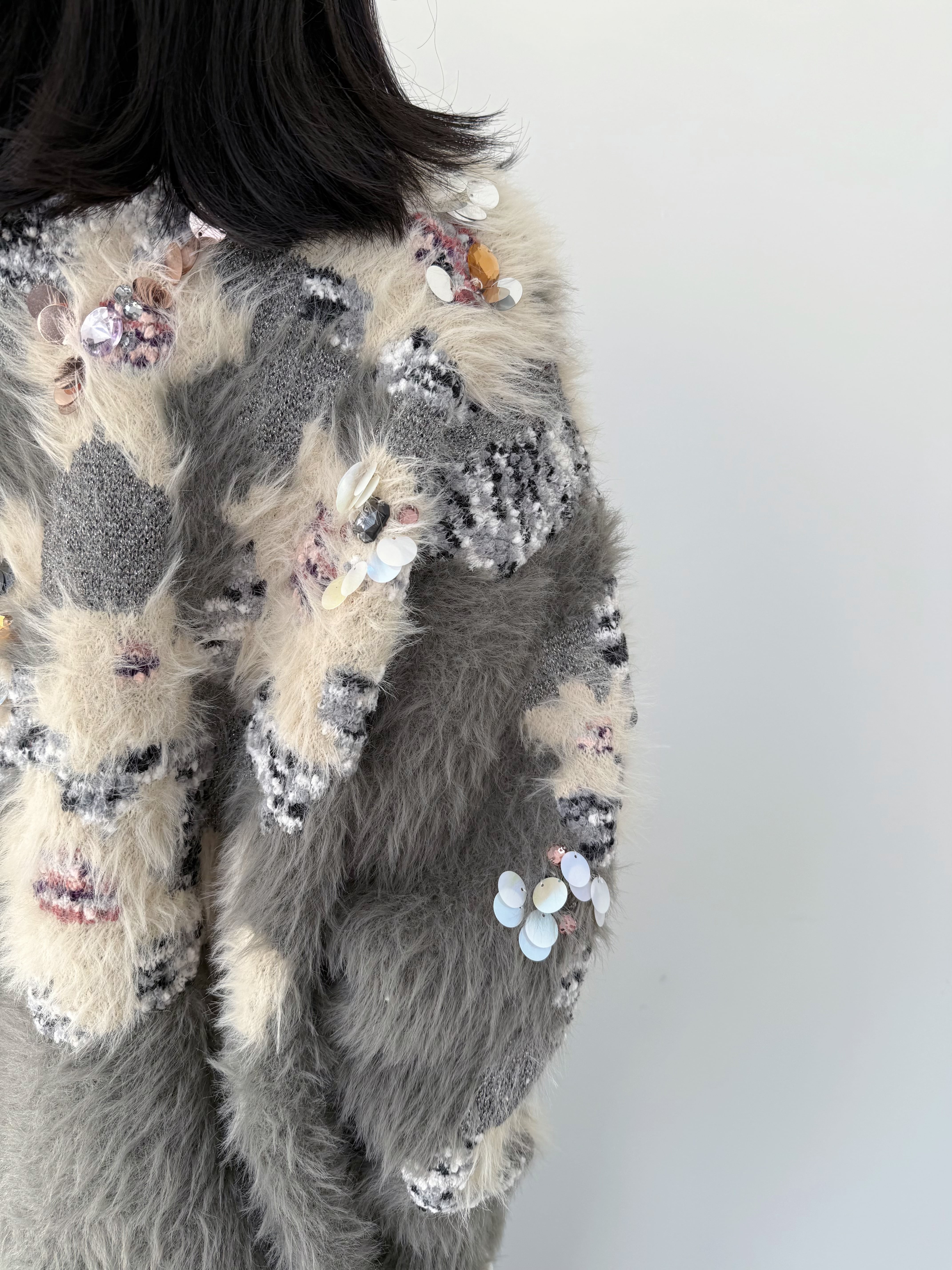 COEL 花柄ビジューシャギーカーディガン | KOKO