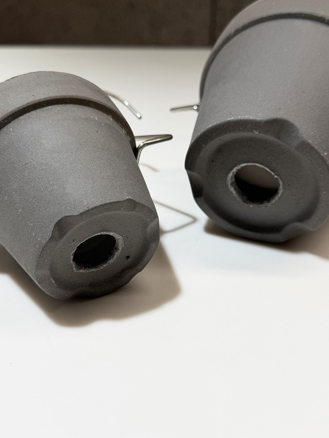 数量限定 3号素焼き鉢 グレー + ハンギングフック【T-E-H-3】