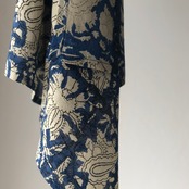 No.01 | インドの木版染めハンカチ | 青 白花