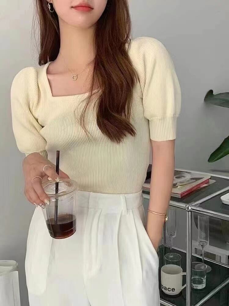 パワショルスクエアネックトップス　AJ22038-G01