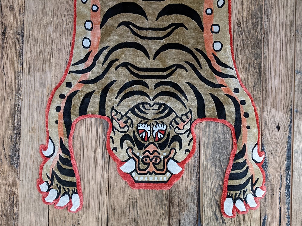 Tibetan Tiger Rug (Mサイズ シルク NIGOモデル 004) チベタンタイガー 