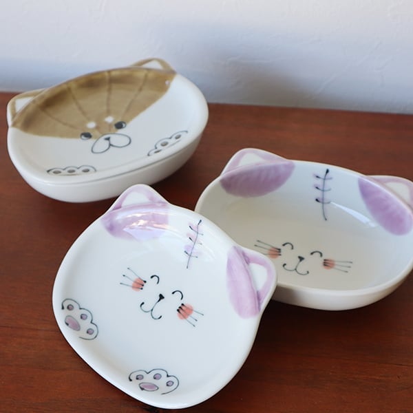 有田焼 波佐見焼 4点セット 子供用食器（わんこ・ねこ） | MARUFUKU