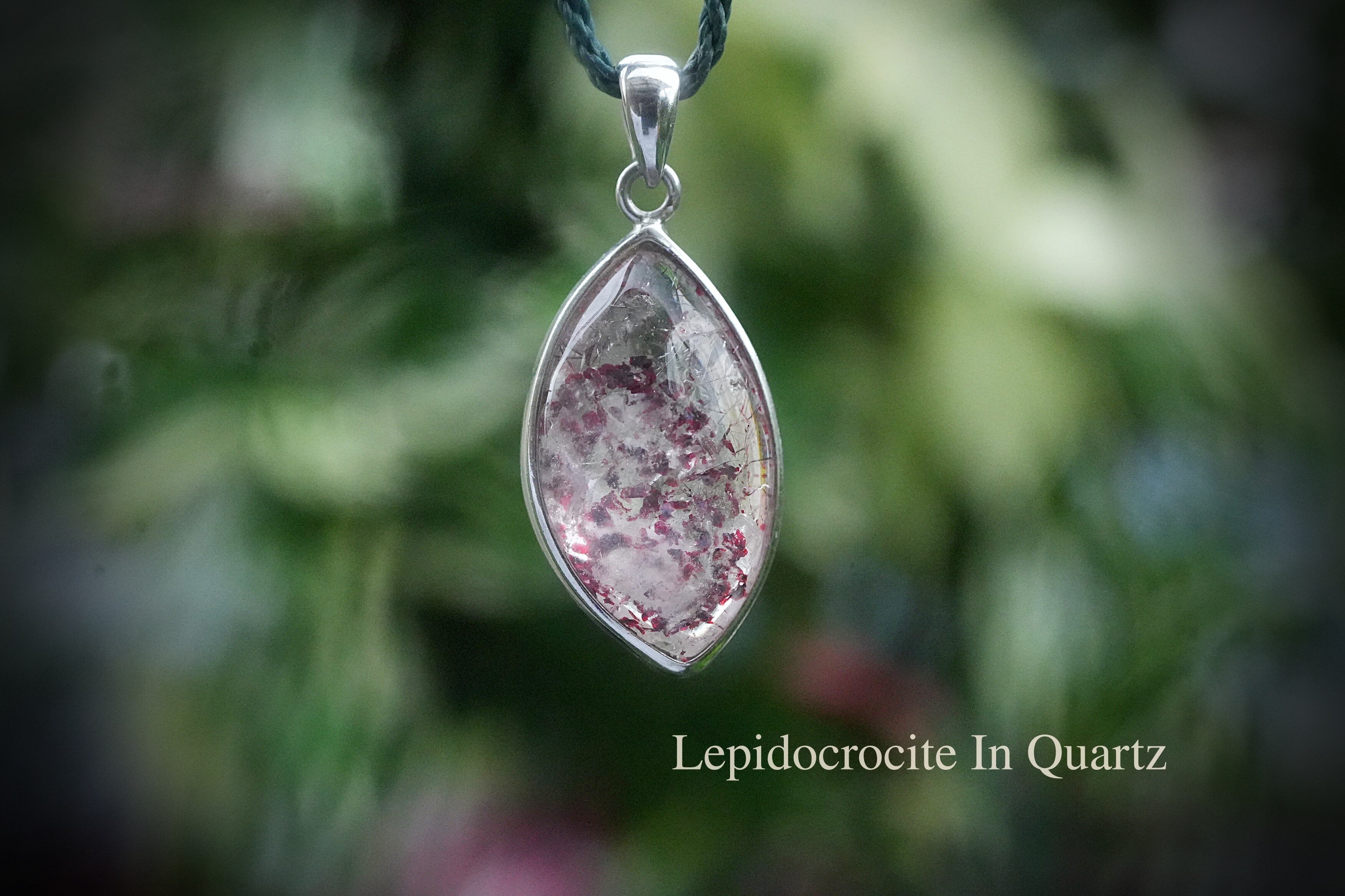 赤い流星★レピドクロサイト マクラメネックレス2059