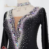 社交ダンス 衣装 フジタ ドレス ワンピース スタンダード レッド系 ブラック系 黒 赤 上品 レース 高級感 デモ 競技 ダンス パーティ 発表会 レディース 踊り 日本製 舞台衣装 上品 華やか