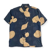 90s シルク100% TORI RICHARD トリリチャード マリン柄 貝殻 半袖シャツ アロハシャツ M/メンズ ビンテージ