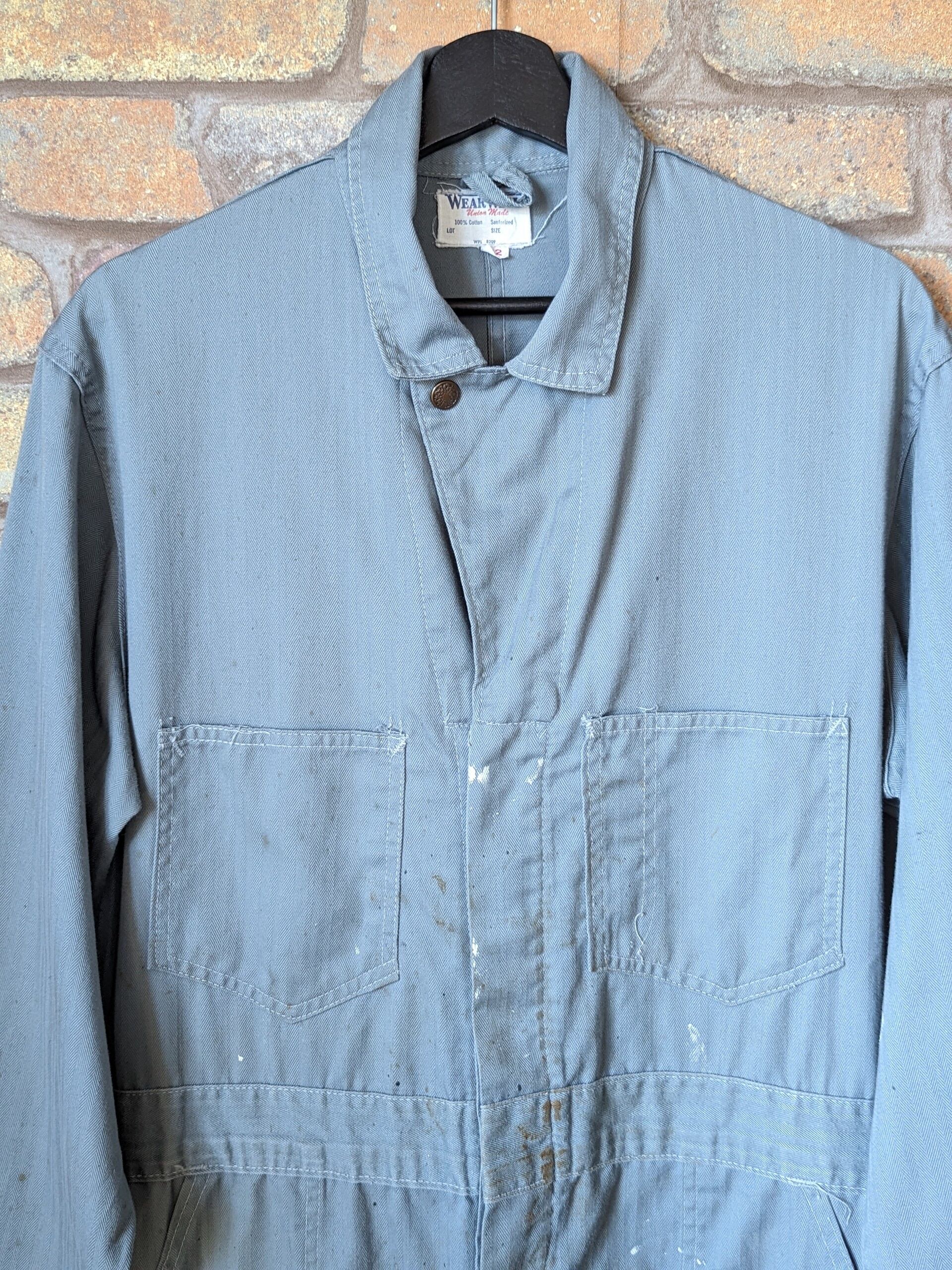 40年代 ヴィンテージ オールインワン 機関車ボタン 月桂樹ボタン