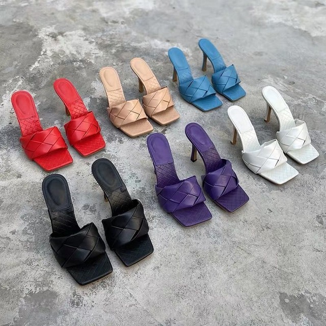 ◆一部即納◆braid heel sandals（即納:1-4営業日/予約:1-2週間程でお届け）