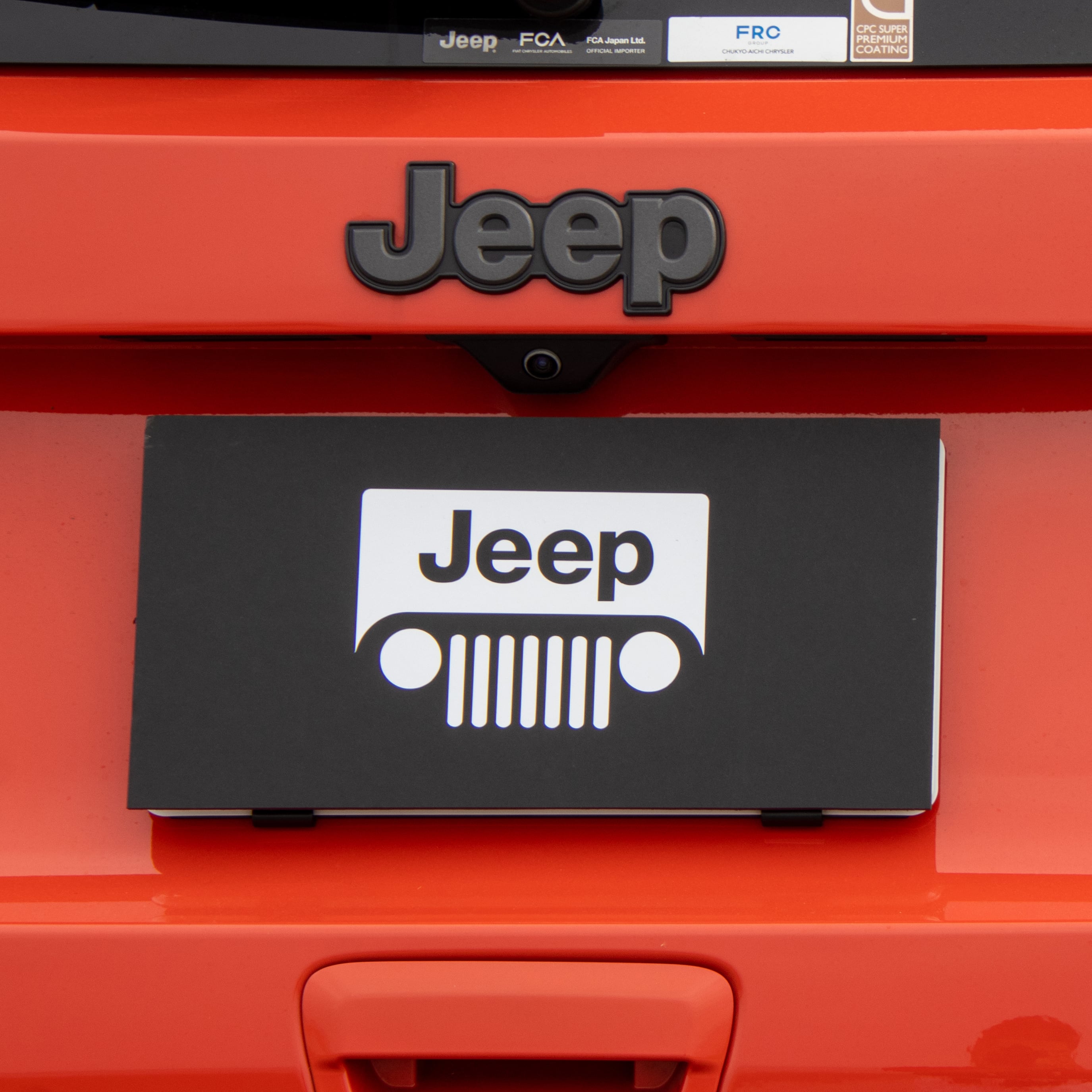 撮影用ナンバープレート隠し Jeep ジープ olllllllo 文字白