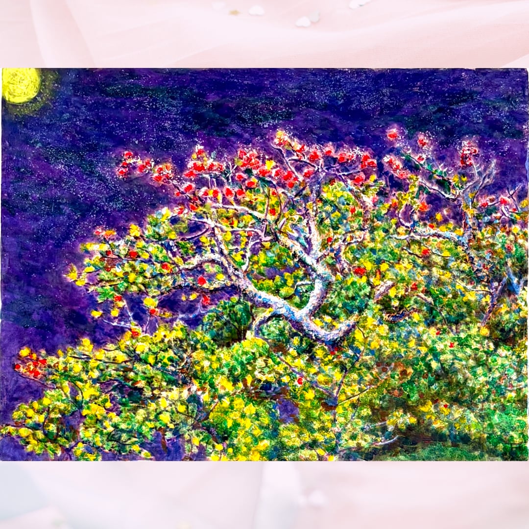 油彩画 風景画 額装 小型 良品 風景画 油彩画 額装 ウォールステッカー