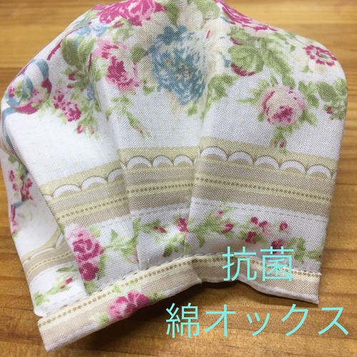 布マスク　フラワー　抗菌綿オックス仕様