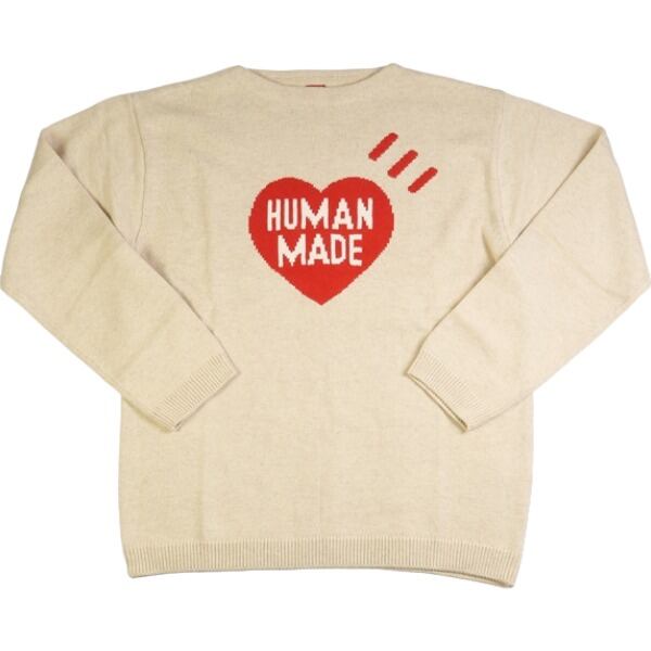 HUMAN MADE Heart Knit Sweater Beige XLメンズ - ニット/セーター