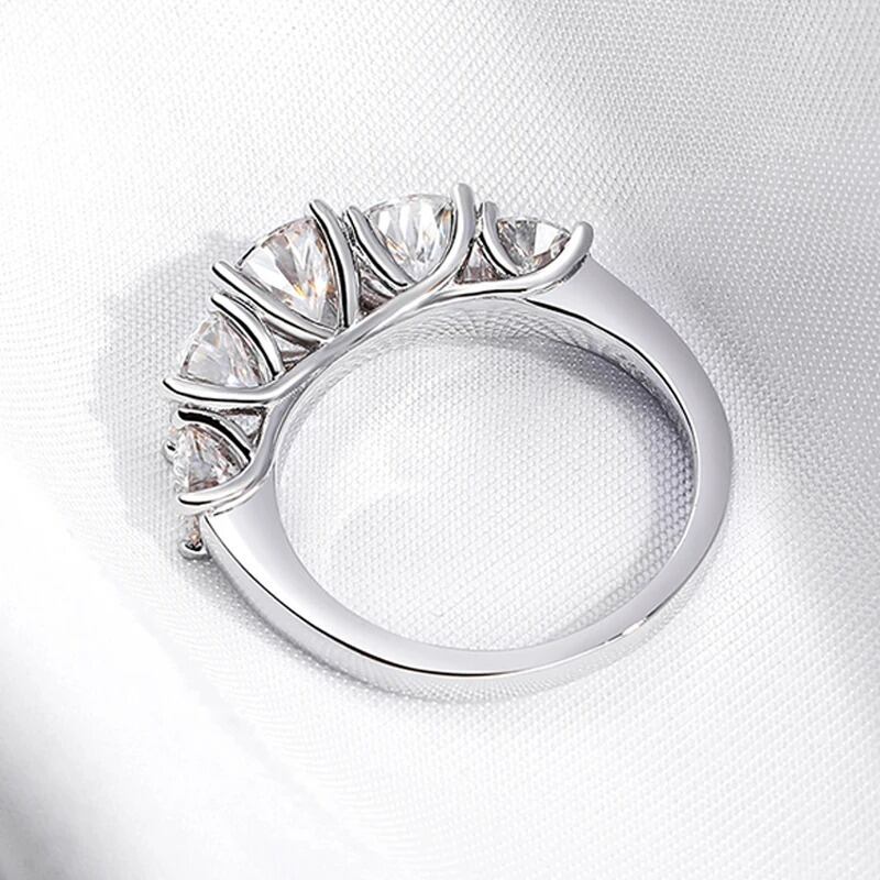 【3.6ct / 3.6カラット ファッションリング】3.6カラット SV925 リング ダイヤモンド リング モアサナイト リング ハーフエタニティ リング ファッション リング シルバー リング