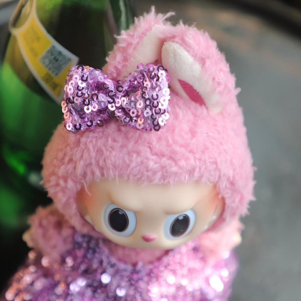 ラブブ 1-3代対応 パーティー 手作り キラキラ ワンピース＋リボン