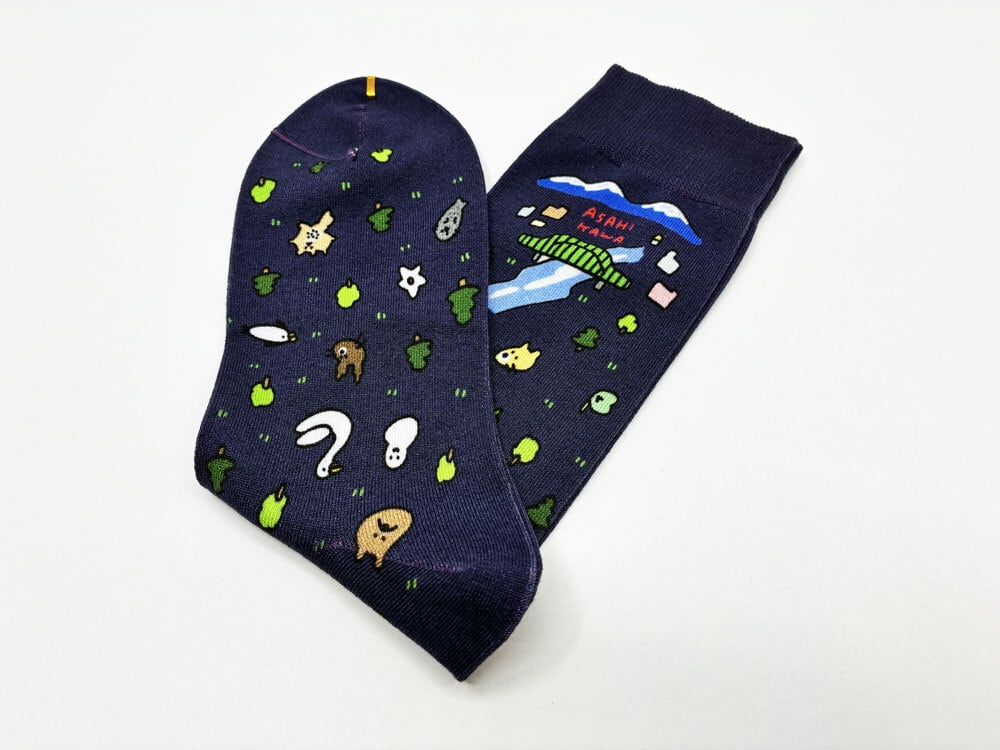 旭川 プリント総柄靴下 紺色 / 靴下 / アッコモン